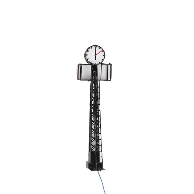 Bearachild Lámparas de reloj de ferrocarril, Material de Metal, poste de luz en miniatura, diseño de construcción de tren, luces de calle, decoraciones Artesanía Tipo 2 Bearachild HA064507-02