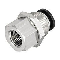 10mm Tube to 1/4 BSPT Push Lock Fittings, Bulkhead Union Brass Nickel Plating Air Fitting