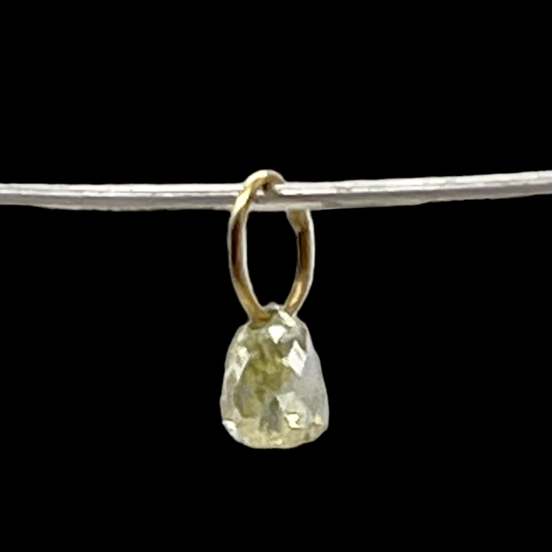 0.23cts Natural Canary Diamond 18K Gold Pendant | 3x2.5x2.25mm | - image 3 of 12