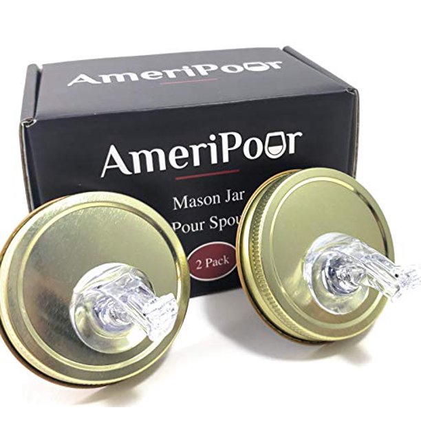 Mason Jar Pour Spouts With Flap For Moonshine And Whiskey Made 100