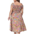 thumbnail image 4 of DARING DIVA Women's Plus Size Square Neck and Flutter Sleeves Dress 1X Grey Green, 4 of 6