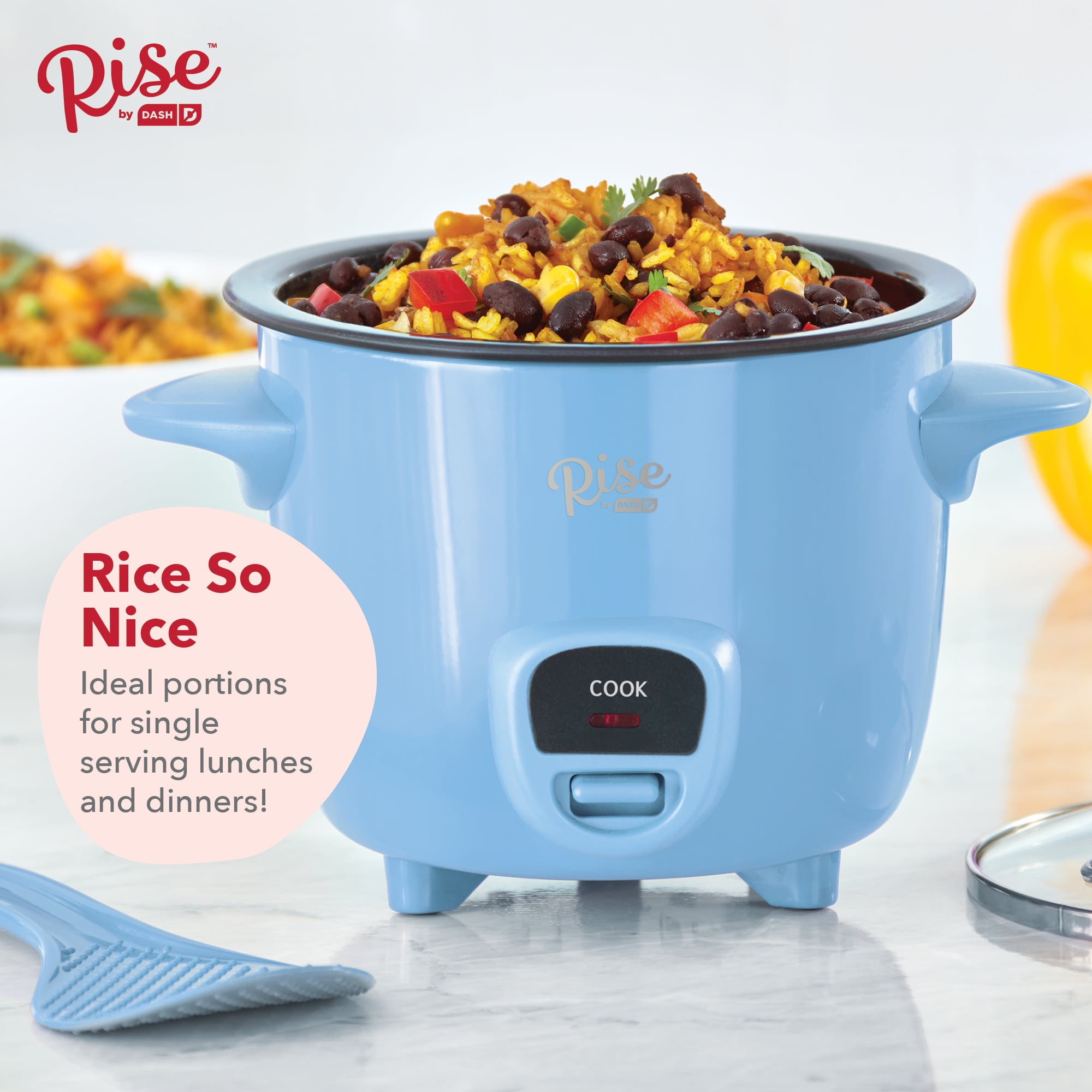 Rise by Dash Mini Rice Cooker 2 Cups - Removable Non-Stick - Soups
