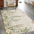 thumbnail image 2 of Area Rugs for Living Room Bedroom, Watercolor Floral 4'x6' Rug Washable Carpet Runner Indoor Outdoor, Spring Leaves Flowers Botanical Beige Non Slip Accent Floor Mats Rug for Kitchen, Office, 2 of 8