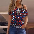 thumbnail image 2 of VerPetridure American Flag Shirts for Women 4th of July Tops USA Print T Shirt Casual Short Sleeve American Proud T-Shirt Tops, 2 of 5