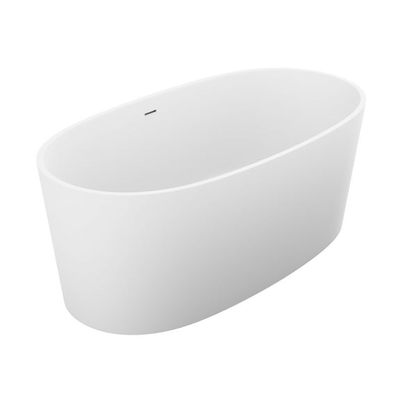 Anzzi FT-AZ505 61.4 in. Roccia Stone Freestanding Bathtub in White