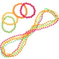 thumbnail image 4 of Neon Perle Collier Perles Boule Chaîne Bracelet Accessoires de Robe de Soirée (Collier et Bracelet), 4 of 6