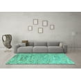 thumbnail image 3 of Ahgly Company Machine Washable Indoor Rectangle Abstract Turquoise Blue Modern Area Rugs, 8' x 10', 3 of 4