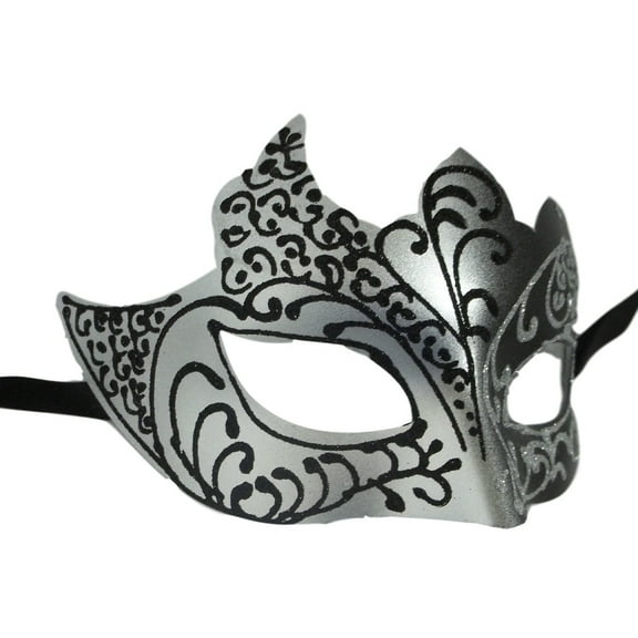 Black Gray Silver Venetian Mask Masquerade Mardi Gras