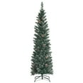 thumbnail image 1 of Costway 5ft Unlit Snowy PVC Artificial Slim Christmas Pencil Tree w/ Pine Cones, 1 of 9
