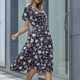 thumbnail image 5 of Homenesgenics Dresses for Women Summer Maxi Formal Spring Midi Prom SunDresses Women Casual Short Sleeve V-Neck Floral Dresses Slim Dress, 5 of 8