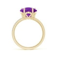 thumbnail image 2 of ANGARA Natural Five-Petal Flower 3.1 ct Amethyst Criss-Cross Ring in 14K Yellow Gold for Women (Size-10mm) | February Birthstone, Birthday, Anniversary, Jewelry Gift for Women | Natural Amethyst Ring, 2 of 8