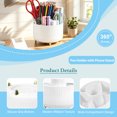 thumbnail image 5 of SAYEEC White 360°Rotatable 5-Compartment Desktop Pen Holder Organizer with Phone Stand for Office Home, 5 of 8