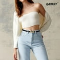 thumbnail image 2 of 2 Pack Women Thin Belts with Gold Buckle Ladies Skinny Faux Leather Belt for Jeans Dress, 2 of 8