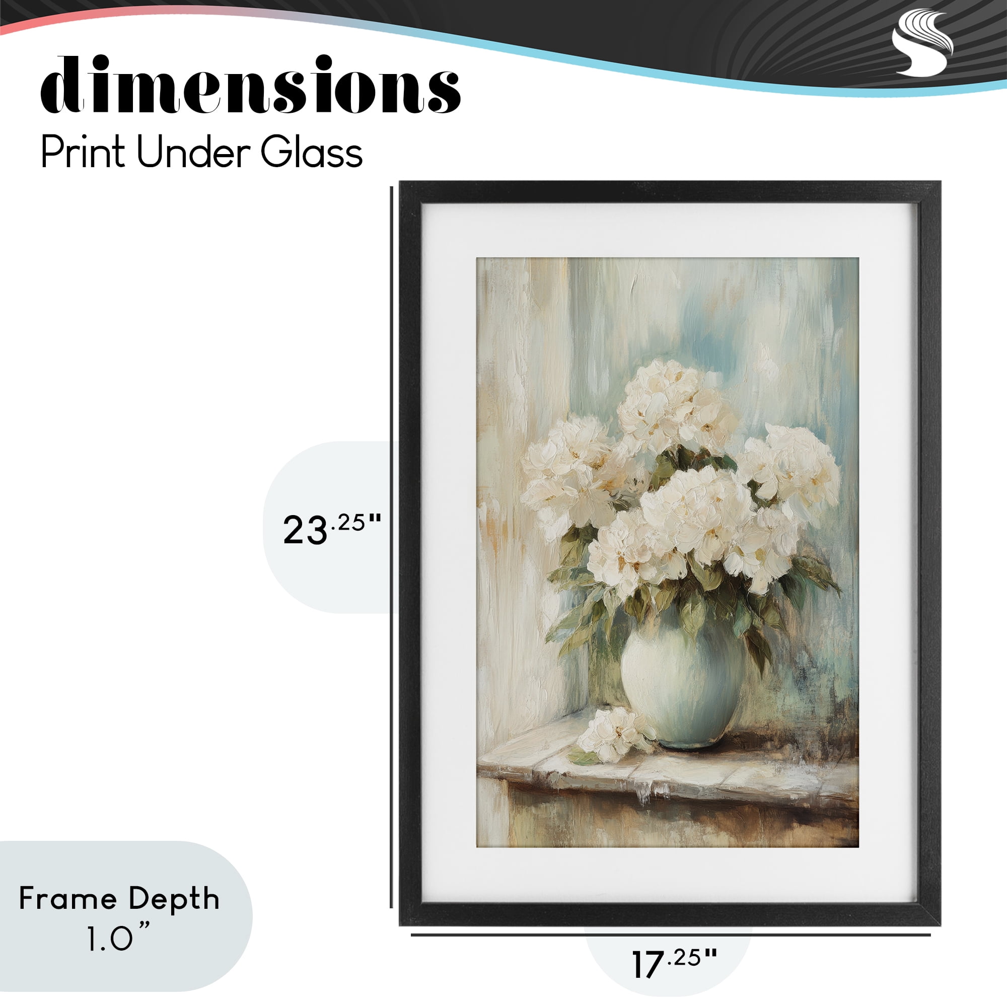 Stupell Industries Mantle Arrangement of Soft Blossoms Black Framed Print Under Glass, design by Petal Prints Design