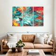 thumbnail image 2 of Elephant Stock Vibrant Splash Abstract Wall Art - Horizontal Multi Panel Canvas - Living Room Wall Decor - Abstract Multi Panel - Red And Teal Decor - 57" x 36", 2 of 8