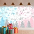 thumbnail image 3 of 8X6ft Winter Forest Snowflake Gender Reveal Backdrop, Boy or Girl What Will Our Little Snowflake Be Pink Blue Photography Background for Baby Shower Party Decoration Supplies Photo Booth Prop, 3 of 5