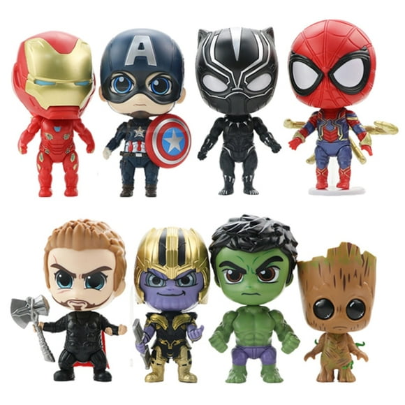 Avengers Figurine Iron Man Thor Thanos Spider Man Groot Panthère Noire Hulk Capitaine Amérique Pvc Collection Modèle Jouet