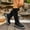 #057-Black, variant on Roncen Women's Winter Fashion Casual Long Boots - Solid Color Bowknot Round Toe Chunky Mid Heel Mid Calf Boots for Daily Outfits