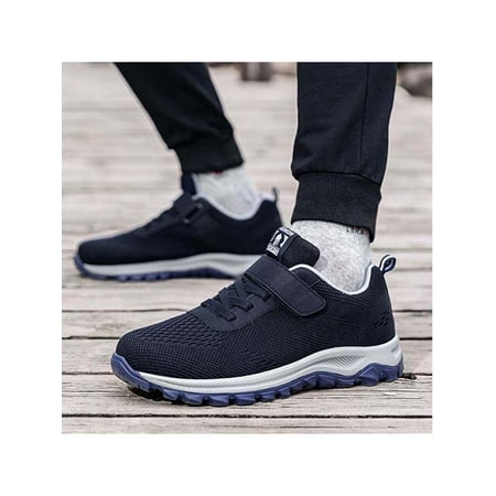

UKAP Mens Athletic Shoes Lace Up Sneakers Mesh Running Shoe Breathable Casual Sneaker Womens Sport Non-slip Black Man 10