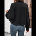 thumbnail image 4 of Chaquetas Informales de para Mujer, Chaquetas con Botones, Blusas de Larga de Moda para Otoño. Negro L, 4 of 7