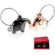 thumbnail image 2 of 1 par de llaveros de oro negro y rosa, llavero con colgante de cadena de elefante desmontable para parejas, amantes, regalo de San Valentín, llavero de aleación de zinc brillante, 2 of 5