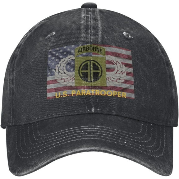 US Paratrooper 82nd Airborne Division Baseball Cap Adjustable Personalized Adult Sports Hats Black