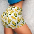 thumbnail image 2 of KLL Corn On The Cob Pattern Workout Shorts for Women Scrunch Short Gym Yoga Running Sport Active Exercise Fitness Shorts, 2 of 5