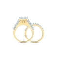 thumbnail image 4 of 10kt Yellow Gold Round Diamond Square Bridal Wedding Ring Band Set 2 Cttw, 4 of 4