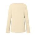 thumbnail image 4 of UJNDER Women's Classic V Neck Long Sleeve T Shirts for Women Solid Color Top Casual Comfortable Beige XXXL, 4 of 5