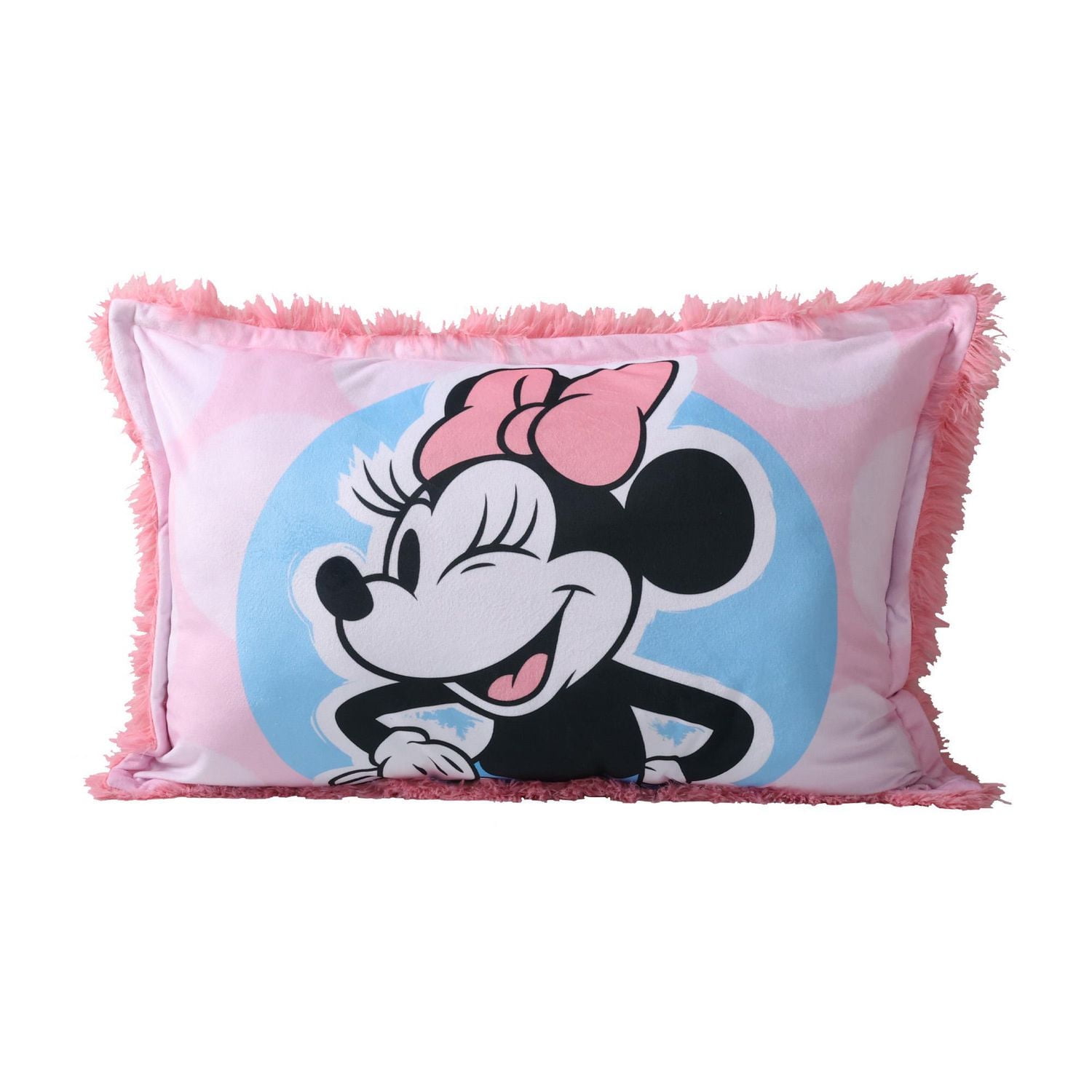 Disney Minnie Mouse Kids Jumbo Funky Fur Pillow, 20” x 30”