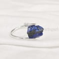 thumbnail image 5 of Natural Lapis Lazuli Ring, Rough Lapis Lazuli Ring, Afghani Lapis, Cross Band Ring, 925 Sterling Silver, Womens Ring, Christmas, Thanksgiving, Handmade, Statement Jewelry, Rough Gemstone Jewelry, 5 of 5