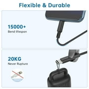 Cshidworld USB C Cable 2.4A Fast Charging Cable, 3Pack 3/6/6 FT , Premium Nylon Fast Charging Cables, Compatible with iPhone 15 Samsung Galaxy Note 10/10+ Plus/9/8, S20 S10 S9 S8 Plus,Black