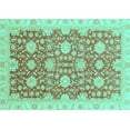 thumbnail image 1 of Ahgly Company Indoor Rectangle Oriental Turquoise Blue Traditional Area Rugs, 2' x 5', 1 of 4