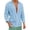 Sky Blue, variant on Asxite Mens Plus Size Tops Fall Solid Cotton Linen Button Down Long Sleeve Shirts