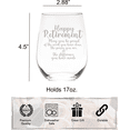 thumbnail image 4 of C&M Personal Gifts 17 oz Happy Retirement Stemless Wine Glass - Retirement Themed Gift, 4 of 5
