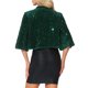 thumbnail image 3 of Chaquetas de lentejuelas INSPIRE CHIC para mujeres, capa de terciopelo, boleros brillantes M Verde Oscuro, 3 of 6