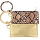 thumbnail image 3 of Bolso de piel sintética con llavero, cartera, bolso portátil, moderno, delicado, con cremallera, bolso de mano duradero para mujer y niña (dorado), 3 of 6