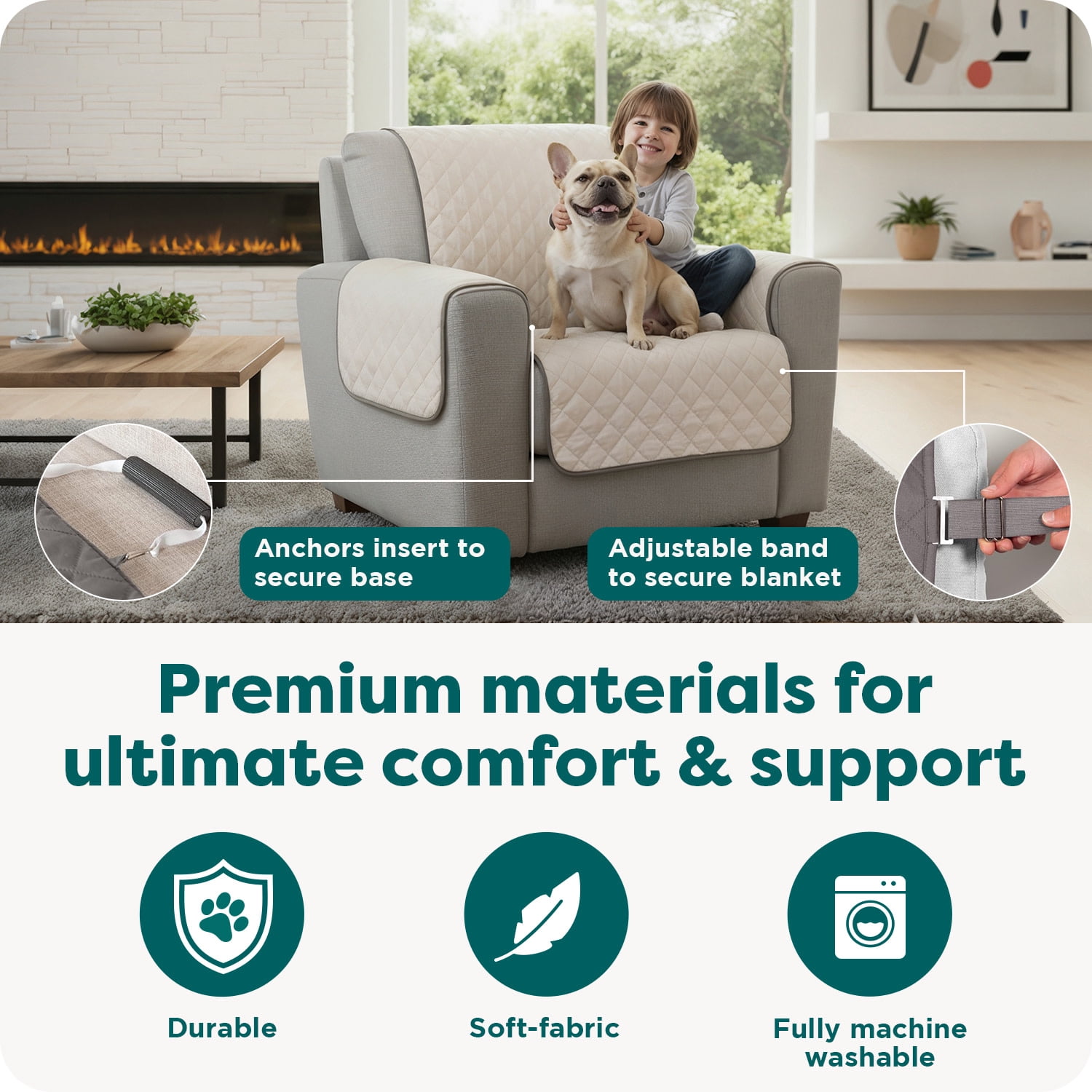 XL Sofa Reversible Furniture Protector - Gray/Mist