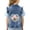 Blue-3, variant on Girls Ruffled Denim Vest with Embellished Butterfly Patch - Blue Distressed Denim for Kids Ages 2-8,Size 18 Months