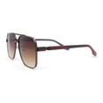 thumbnail image 3 of Mens Luxury Fashion Rectangle Mobster Chic Designer Metal Rim Sunglasses All Brown, 3 of 4
