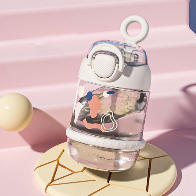 Botella De Agua Para Niños De 450 Ml, Botella De Agua Deportiva Portátil Con Pajita A Prueba De Fugas, Botella De Pajita Para Niños Anticaída Para La Escuela, Niños Y Niñas