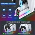 thumbnail image 3 of PS5 Controller Charger Station Compatible with PlayStation 5 Faceplates Edge & Dual Controller, 9 Lightings PS5 Accessories Charging Station, PS 5 Dock Stand with LED Indicator & On-off Switch & Cabl, 3 of 9