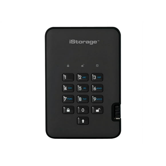 iStorage diskAshur�� - Hard drive - encrypted - 4 TB - external (portable) - USB 3.1 Gen 1 - 5400 rpm - buffer: 8 MB - 256-bit AES, FIPS 197 - phantom black - TAA Compliant