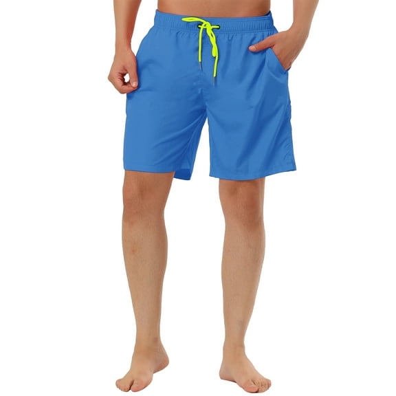 INSPIRE CHIC Men's Summer Holiday Beach Elastic Waistband Surfing Mesh Lining Swim Shorts 30 Blue