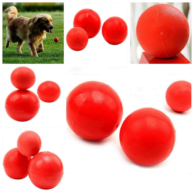 Indestructible Solid Rubber Ball Pet cat Dog Training Chew Play Fetch BiteH LI 