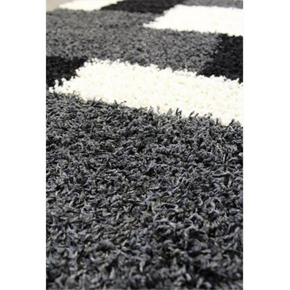 Infinity Home 70035 Madison Shag Cubes 5 Pi x 7 Pi 2 Po Tapis Rectangulaire pour Aire en Noir