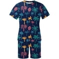 thumbnail image 3 of Pejock Men's Hawaiian Matching Set Summer Beach 2 Piece Outfits Flower T-Shirts and Shorts M-5XL, 3 of 5