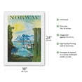 thumbnail image 2 of Norway - Scandinavia - Boats in Fishing Village - Vintage Travel Poster by Lars Thorsen c.1940s - Japanese Unryu Rice Paper Art Print (Unframed) 18 x 24 in, 2 of 4