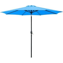 Devoko 9FT Patio Umbrella Outdoor Table Umbrella with 8 Sturdy Ribs, Blue