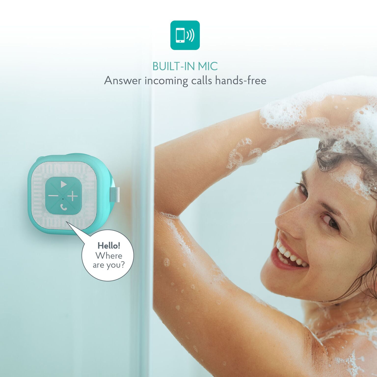 Atomi Bluetooth Shower Speaker With Phone Call Assistance 1 Each Walmart Com Walmart Com